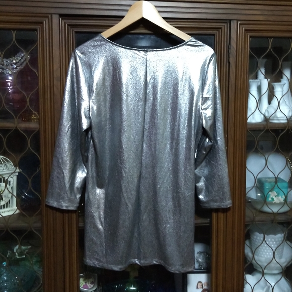 Avon Silver Draped Blouse - Picture 6 of 7